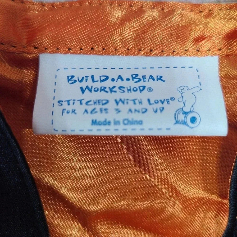 Build A Bear BABW Halloween Ghost Cape And Treat Bag Black Orange White NO BOWS - Picture 3 of 3